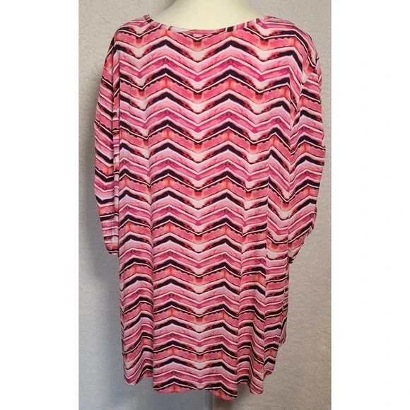 Sami & Jo Plus Size 3X Shirt‎ NWT New Blouse Short Sleeve Top Women's 0750 - Picture 2 of 6